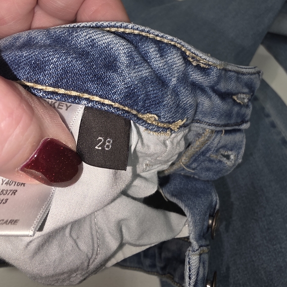 Flying Monkey Distressed High Rise Button Fly Flare Jeans Light Wash Size 28 - Picture 10 of 10